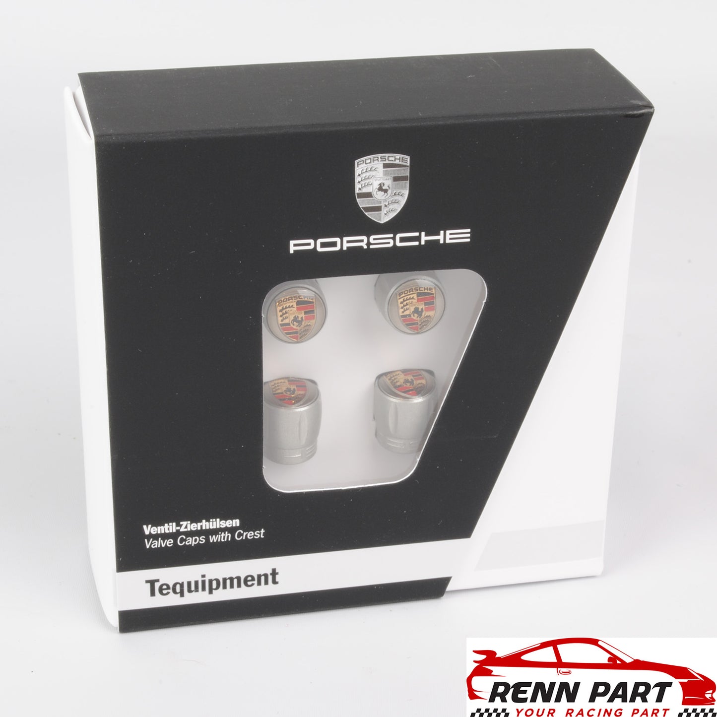 Porsche Valve Stem Cap Set Metal Version (Multiple Color Options)