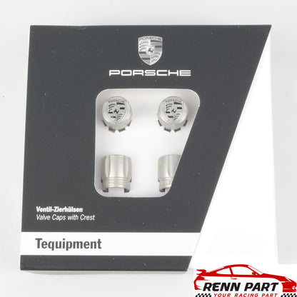 Porsche Valve Stem Cap Set Metal Version (Multiple Color Options)