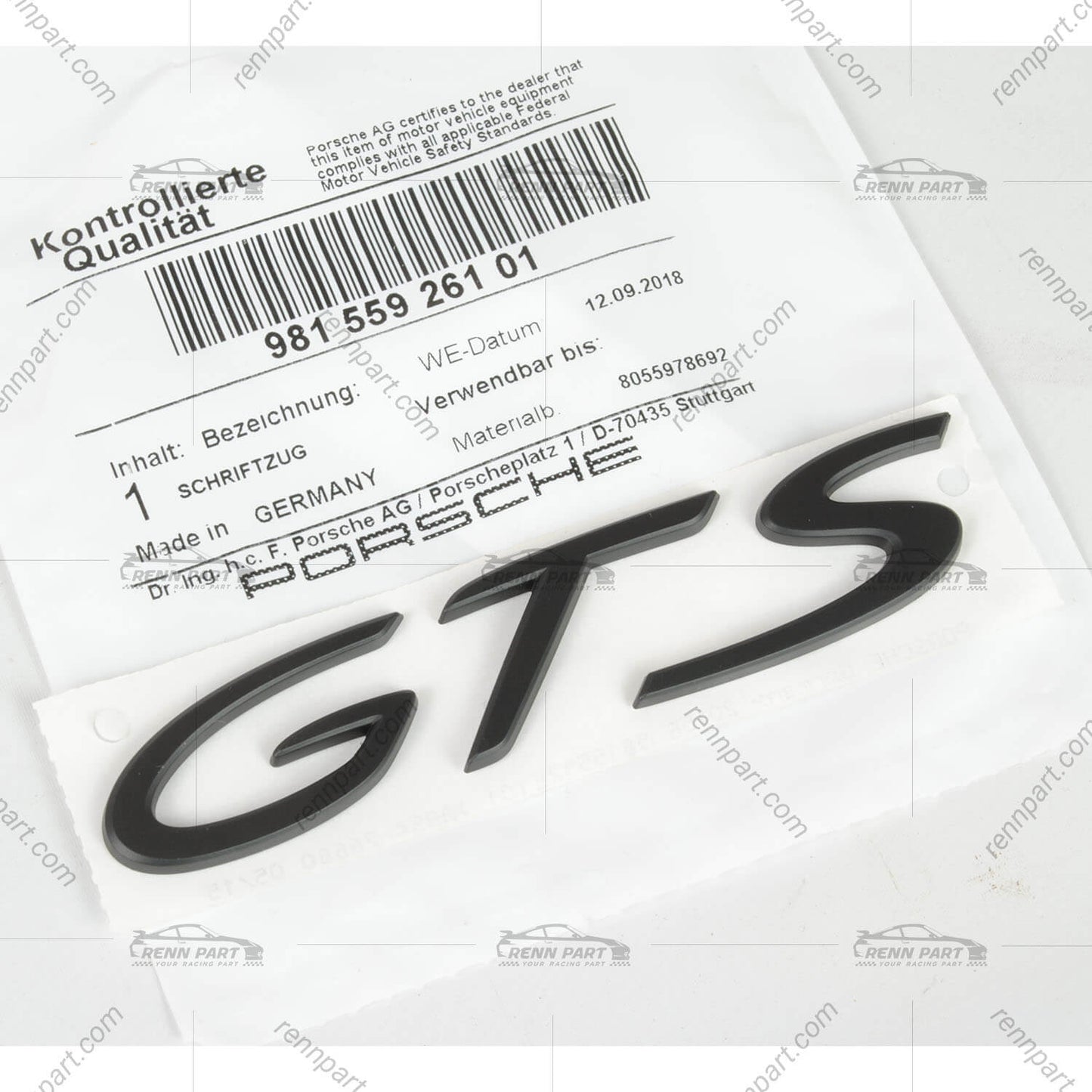 GTS Script Emblem Mat Black 981/718