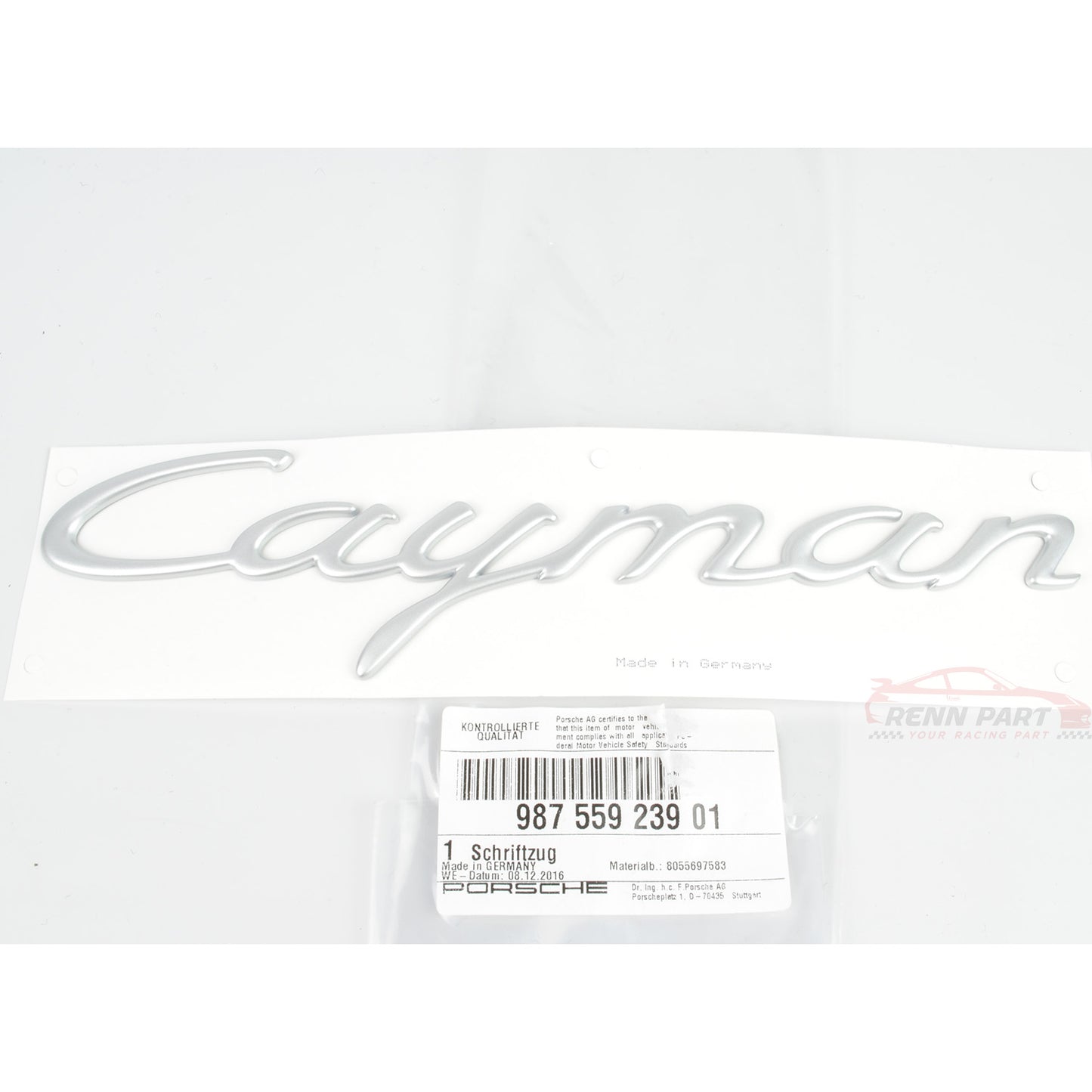 "Cayman" or "Cayman S" Script Emblem (987.1 & 987.2)