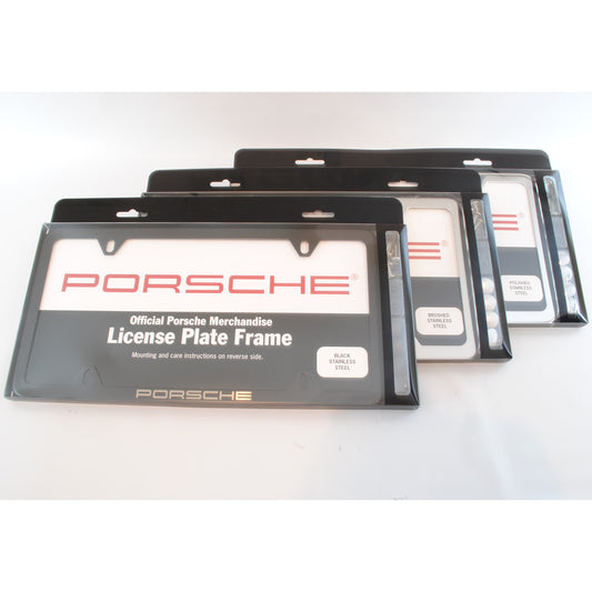 Porsche License Plate Frame Stainless Steel Slimline (multiple colors available)